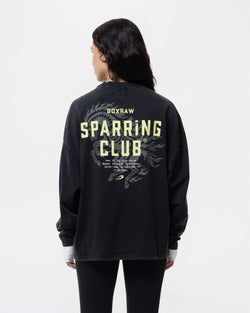 Sparring Club Fire Horse Long Sleeve T-Shirt - Washed Black