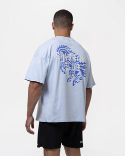 Sparring Club Fire Horse Oversized T-Shirt - Washed Baby Blue
