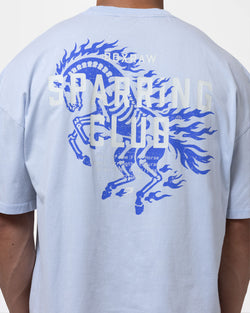 Sparring Club Fire Horse Oversized T-Shirt - Washed Baby Blue