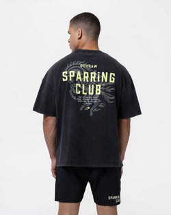 Sparring Club Fire Horse Oversized T-Shirt - Washed Black