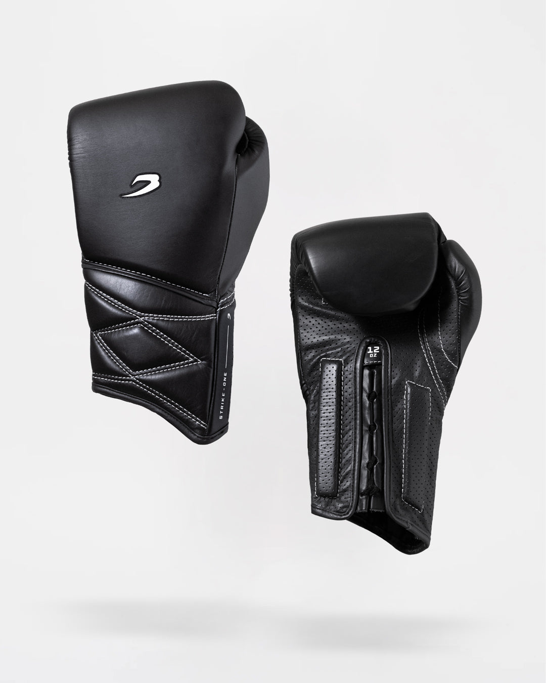 Strike-One Lace Boxing Gloves - Black/Charcoal | BOXRAW
